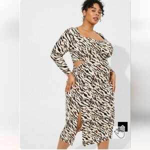 Torrid studio knit  zebra print dress with sexy keyhole sides plus size 4x